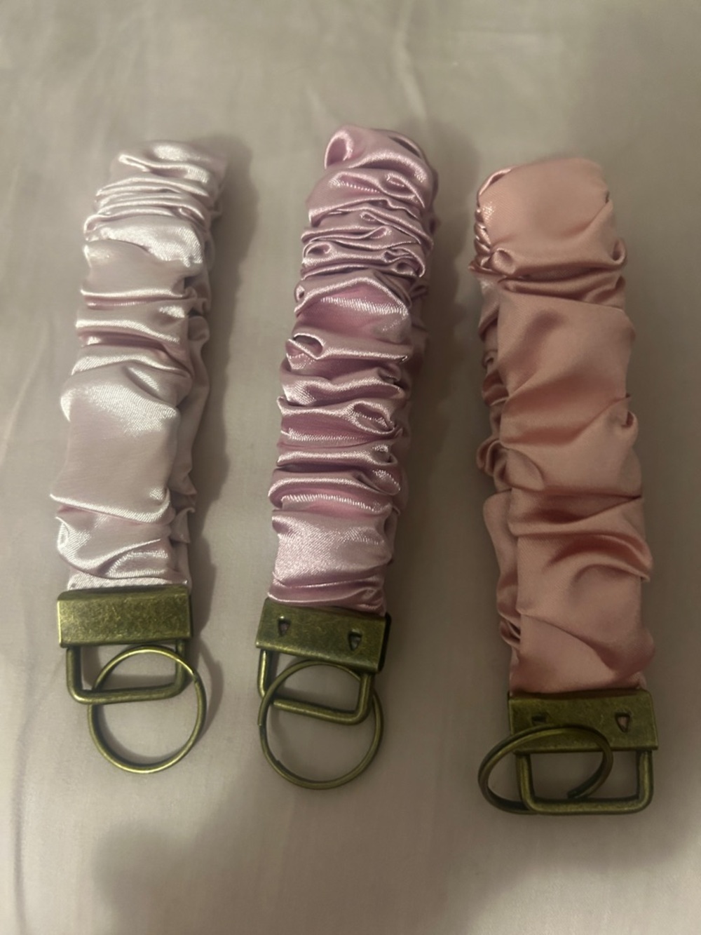 Satin Scrunchie Key Fob - Pink Mix